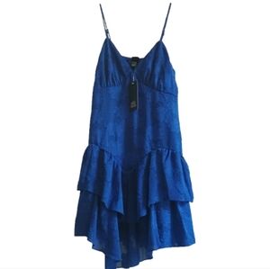 Wild Fable Blue Tiered Ruffle Mini Dress Size S Spaghetti Strap Whimsigoth‎